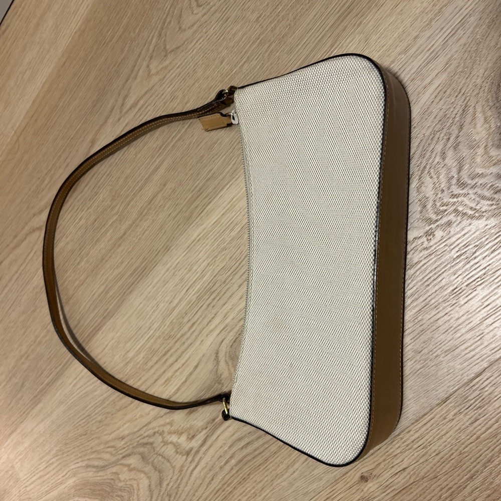 Vintage Holt Renfrew Canada Cream and Tan Shoulder Bag